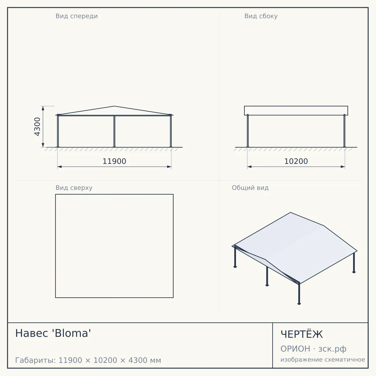 Навес 'Bloma' — чертёж